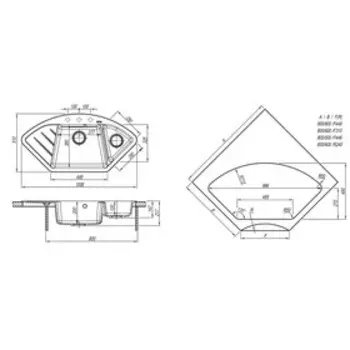 Мойка кухонная из камня Florentina «ВЕСТА-1005» 1005х510 мм, цвет капучино