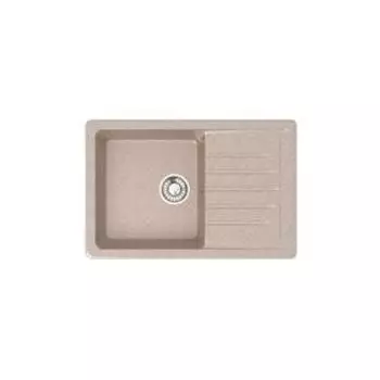 Мойка кухонная из камня Glanz Энди L16G34, 740x490x210 мм, глянцевая, врезная, песочная