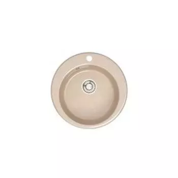 Мойка кухонная из камня Glanz Виктори L30G39, 475x475x180 мм, глянцевая, врезная, слон.кость 69232