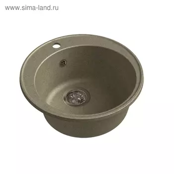 Мойка кухонная из камня Granfest ECO-08, d=480 мм, цвет песочный