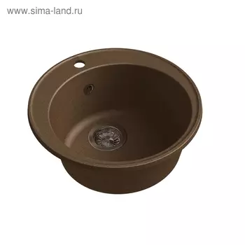 Мойка кухонная из камня Granfest ECO-08, d=480 мм, цвет терракотовый