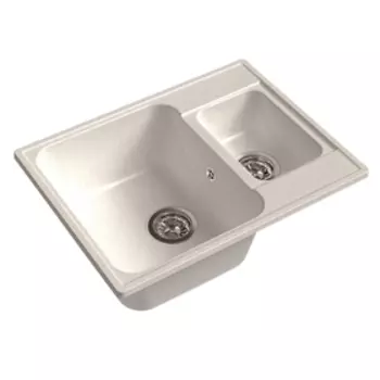 Мойка кухонная из камня Granfest ECO-09, 620х480 мм, цвет белый