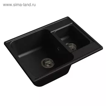 Мойка кухонная из камня Granfest ECO-09, 620х480 мм, цвет чёрный
