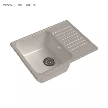 Мойка кухонная из камня Granfest ECO-13, 620х480 мм, цвет белый