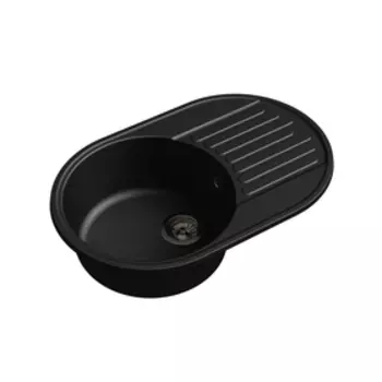 Мойка кухонная из камня Granfest ECO-18, 740х480 мм, цвет чёрный