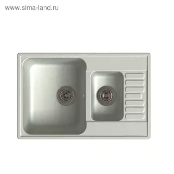 Мойка кухонная из камня Granfest ECO-21K, 740х480 мм, цвет серый