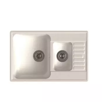 Мойка кухонная из камня Granfest ECO-21K, 740х480 мм, цвет белый