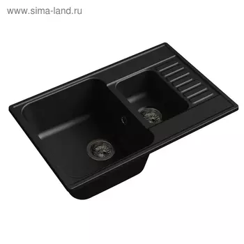 Мойка кухонная из камня Granfest ECO-21K, 740х480 мм, цвет чёрный