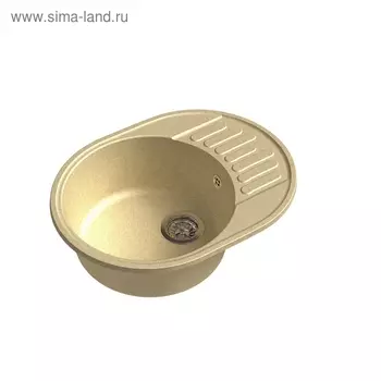 Мойка кухонная из камня Granfest ECO-58, 620 х 480 мм, цвет бежевый