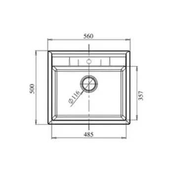 Мойка кухонная из камня GranFest GF-Q561, 560х500 мм, цвет иней