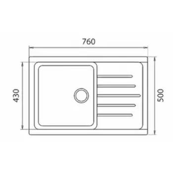 Мойка кухонная из камня Granfest P760L, 760х500 мм, цвет песочный