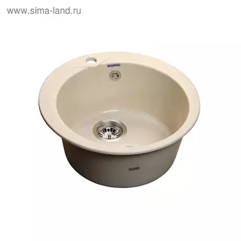Мойка кухонная из камня Granfest R480, d=480 мм, цвет бежевый