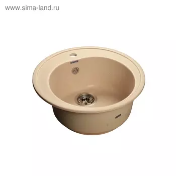 Мойка кухонная из камня Granfest R510, d=510 мм, цвет бежевый