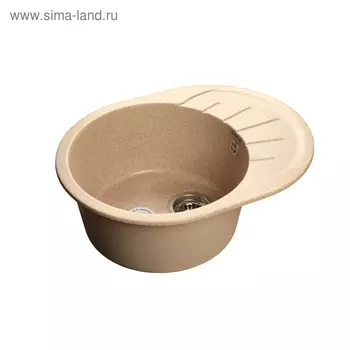 Мойка кухонная из камня Granfest R580L, 580х450 мм, цвет песочный