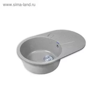 Мойка кухонная из камня Granfest R750L, 750х460 мм, цвет серый