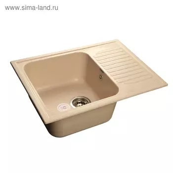 Мойка кухонная из камня Granfest S645L, 645х500 мм, цвет бежевый