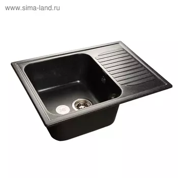 Мойка кухонная из камня Granfest S645L, 645х500 мм, цвет чёрный