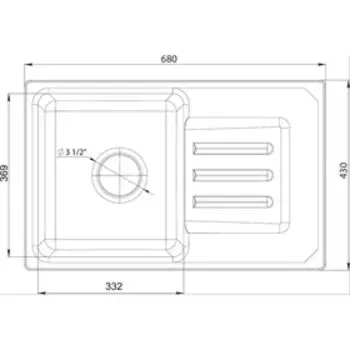 Мойка кухонная из камня GranFest Smart SM680L, 681х433 мм, цвет белый