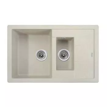 Мойка кухонная из камня KAISER KG2M-7850-SB, двойная, 880х580х270 мм, песочный мрамор