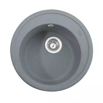 Мойка кухонная из камня KAISER KGM-490-G, врезная, круглая, 490х220 мм, цвет серый