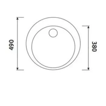 Мойка кухонная из камня KAISER KGM-490-SB, врезная, круглая, 490х220 мм, песочный мрамор