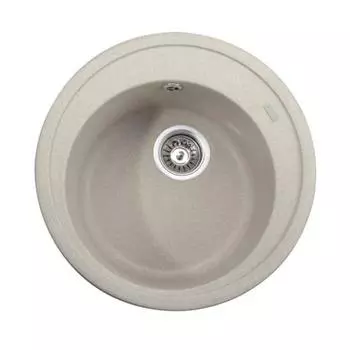 Мойка кухонная из камня KAISER KGM-490-SB, врезная, круглая, 490х220 мм, песочный мрамор