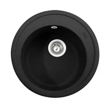 Мойка кухонная из камня KAISER KGM-510-BP, врезная, круглая, 510х380 мм, цвет черный