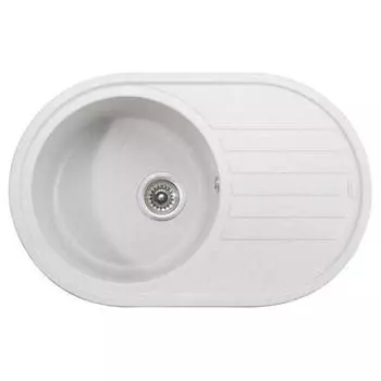 Мойка кухонная из камня KAISER KGM-7750-W, врезная, 850х570х290 мм, цвет белый