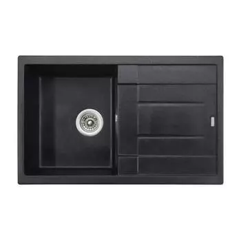 Мойка кухонная из камня KAISER KGM-7850-BP, врезная, 780х500х190 мм, цвет черный жемчуг