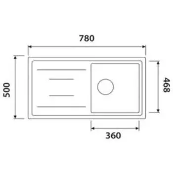 Мойка кухонная из камня KAISER KGM-7850-J, врезная, квадратная, 880х580х270 мм, цвет жасмин 700259