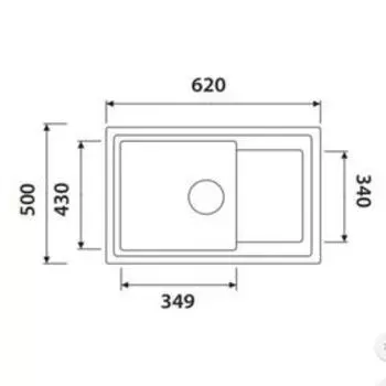 Мойка кухонная из камня KAISER KGMK-6250-SB, врезная, 720х580х280 мм, песочный мрамор
