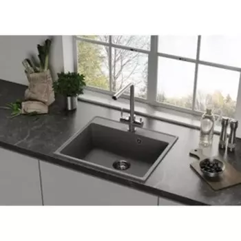 Мойка кухонная кварцевая Ulgran Quartz Forte 580, 580х500 мм, цвет 02 лён