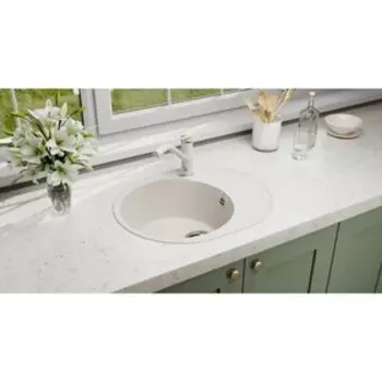 Мойка кухонная кварцевая Ulgran Quartz Nora 585, 585х485мм, цвет 01 жасмин