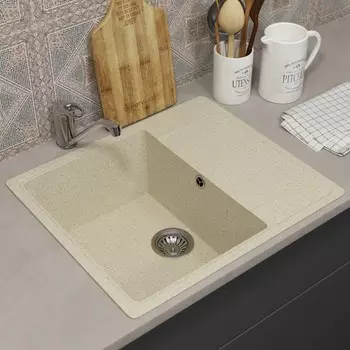 Мойка кухонная из камня Uperwood ECON UPD-201, 002, прямоугольная, цвет 002 бежевая матовая