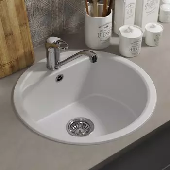 Мойка кухонная из камня Uperwood UPD-101, d=480 мм, круглая, цвет туман