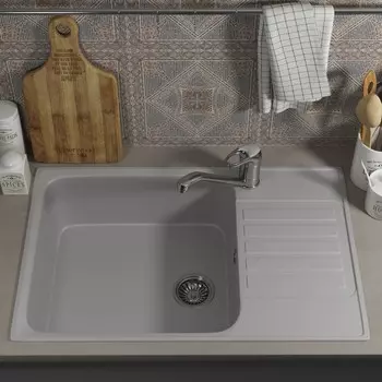 Мойка кухонная из камня Uperwood UPD-400, 740х480 мм, прямоугольная, цвет дым