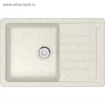 Мойка кухонная из камня ZETT lab. 16/Q7, 740x490x210 мм, матовая, врезная, цвет хлопок