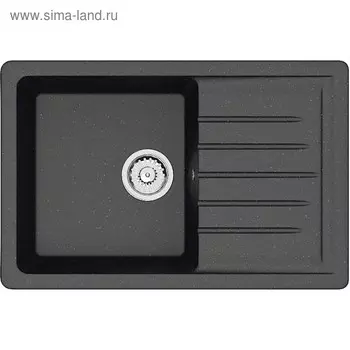 Мойка кухонная из камня ZETT lab. 16/Q4, 740x490x210 мм, матовая, врезная, черная
