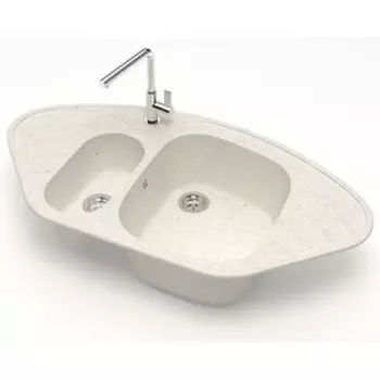 Мойка кухонная из камня ZETT lab. 23/Q7, 945x500x175 мм, матовая, врезная, цвет хлопок