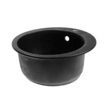 Мойка кухонная из камня ZETT lab. 5/Q4, d=495 мм, матовая, черная