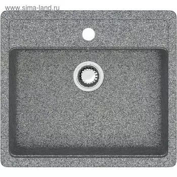 Мойка кухонная из камня ZETT lab. 9/Q8, 570x505x200 мм, матовая, врезная, темно-серая