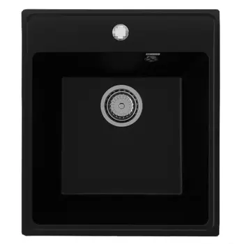 Мойка кухонная кварцевая Ulgran Quartz Forte 425, 425х485 мм, цвет 07 уголь