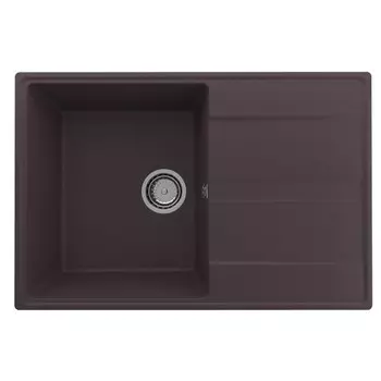 Мойка кухонная кварцевая Ulgran Quartz Prima 750, 750х500 мм, цвет 06 трюфель