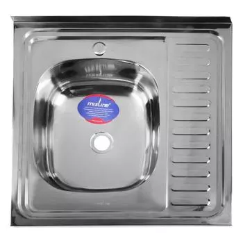 Мойка кухонная MIXLINE 527967, накладная, толщина 0.4 мм, 606016 см, левая, выпуск 1 1/2"