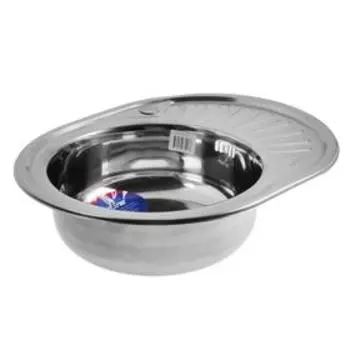 Мойка кухонная MIXLINE 528190, врезная, 0.6 мм, 574516 см, левая, вып. 3 1/2", с сифоном