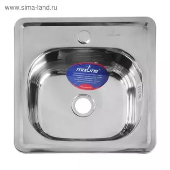 Мойка кухонная MIXLINE 531266, врезная, толщина 0.6 мм, 383815 см, вып. 1 1/2", гофросифон