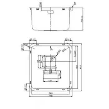Мойка кухонная OULIN OL-0362, врезная, 380х420х200 мм, прямоугольная, сатин