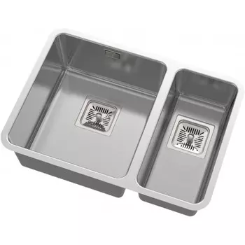 Мойка кухонная OULIN OL-0369L, врезная, 440х420х200 мм, прямоугольная, двойная, левая, сатин