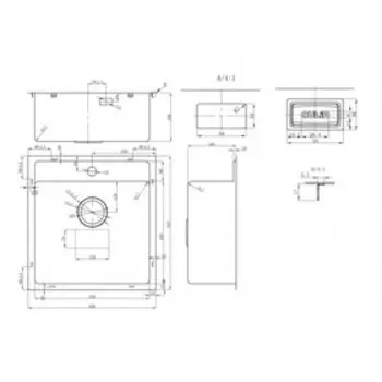 Мойка кухонная OULIN OL-FUR114, врезная, 500 х 525 мм, прямоугольная, универсальная, сатин