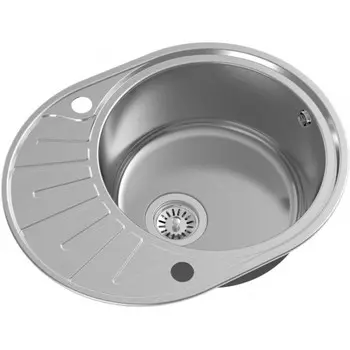 Мойка кухонная OULIN OL-R101, врезная, 576 х 446 мм, овальная, сатин